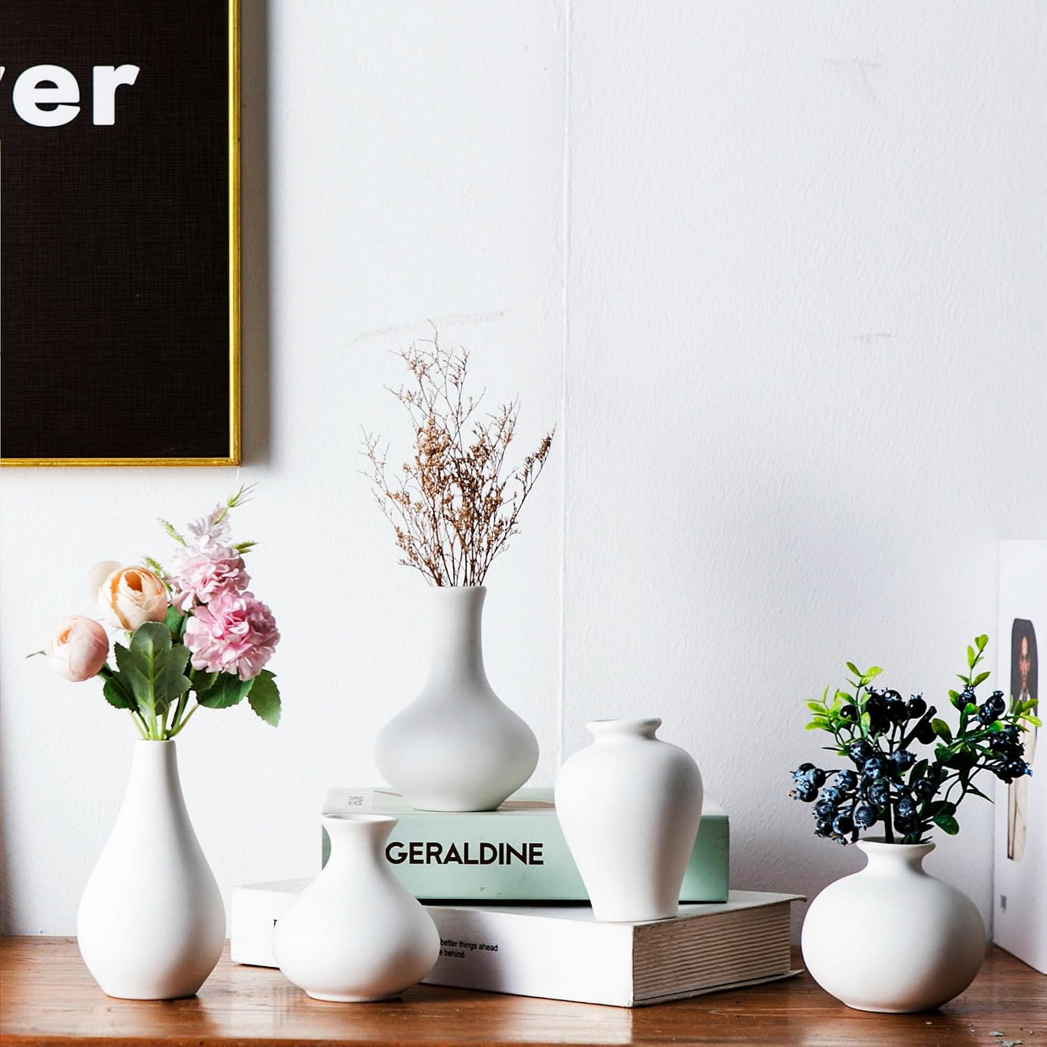 Ceramic Small Vase / White / Set of 5