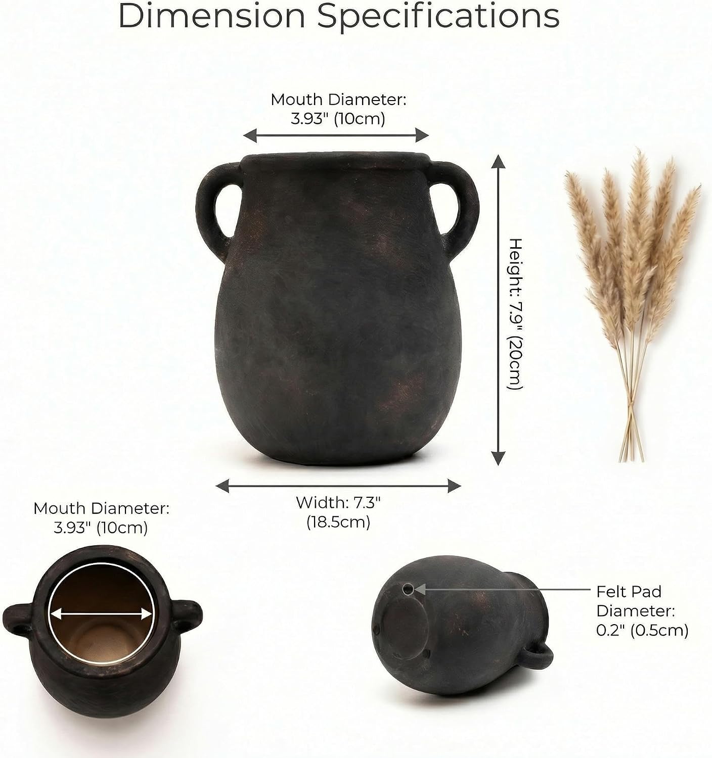 Rustic Farmhouse Vase / 002-bronze / 7.9 Inch