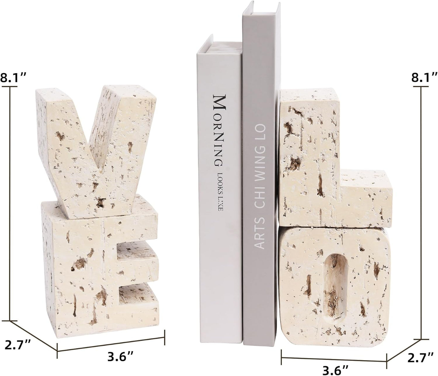 Small Farmhouse Heavy Duty Bookends / Beige