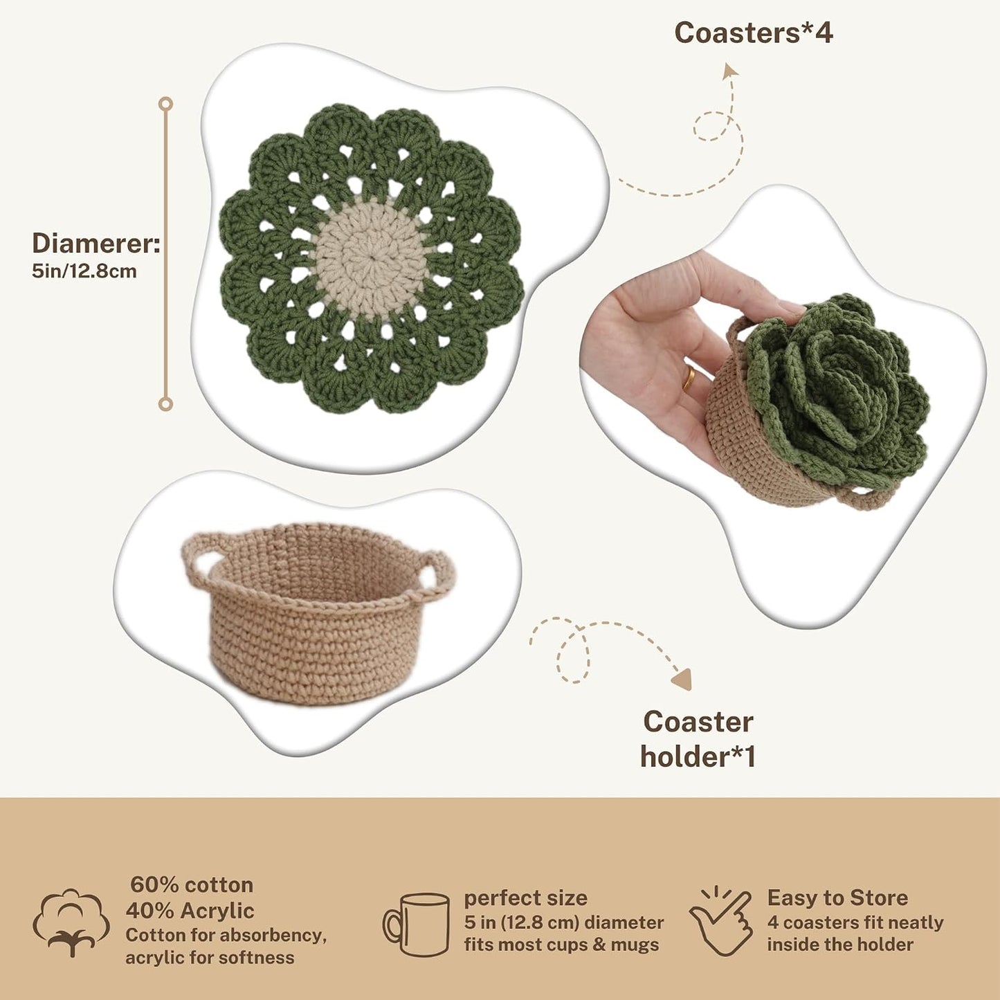 Holder Bar Coasters for Drinks Coffee Table / Leaf Pot