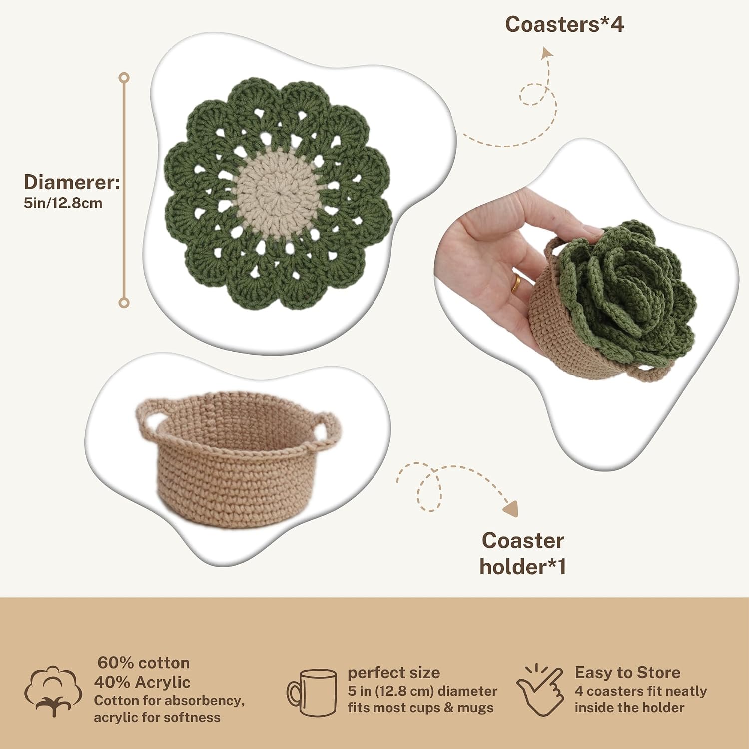 Holder Bar Coasters for Drinks Coffee Table / Leaf Pot