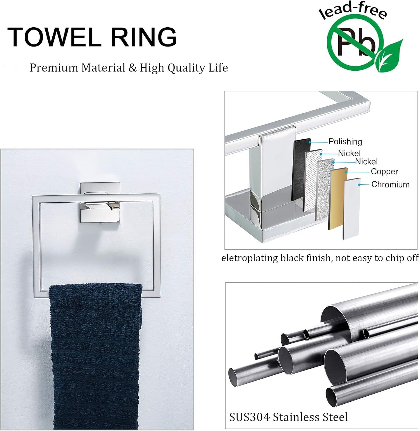 Bathroom Hardware Accessories Set Polished Chrome Towel Bar Sets Include Towel Bar Towel Holder Toilet Paper Holder