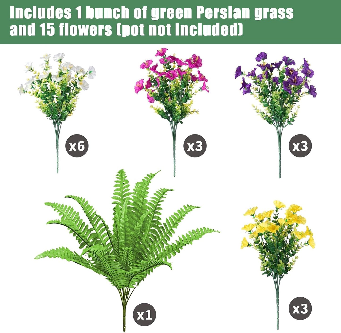Artificial Flowers / UV Resistant fake Plants Flowers Bundles