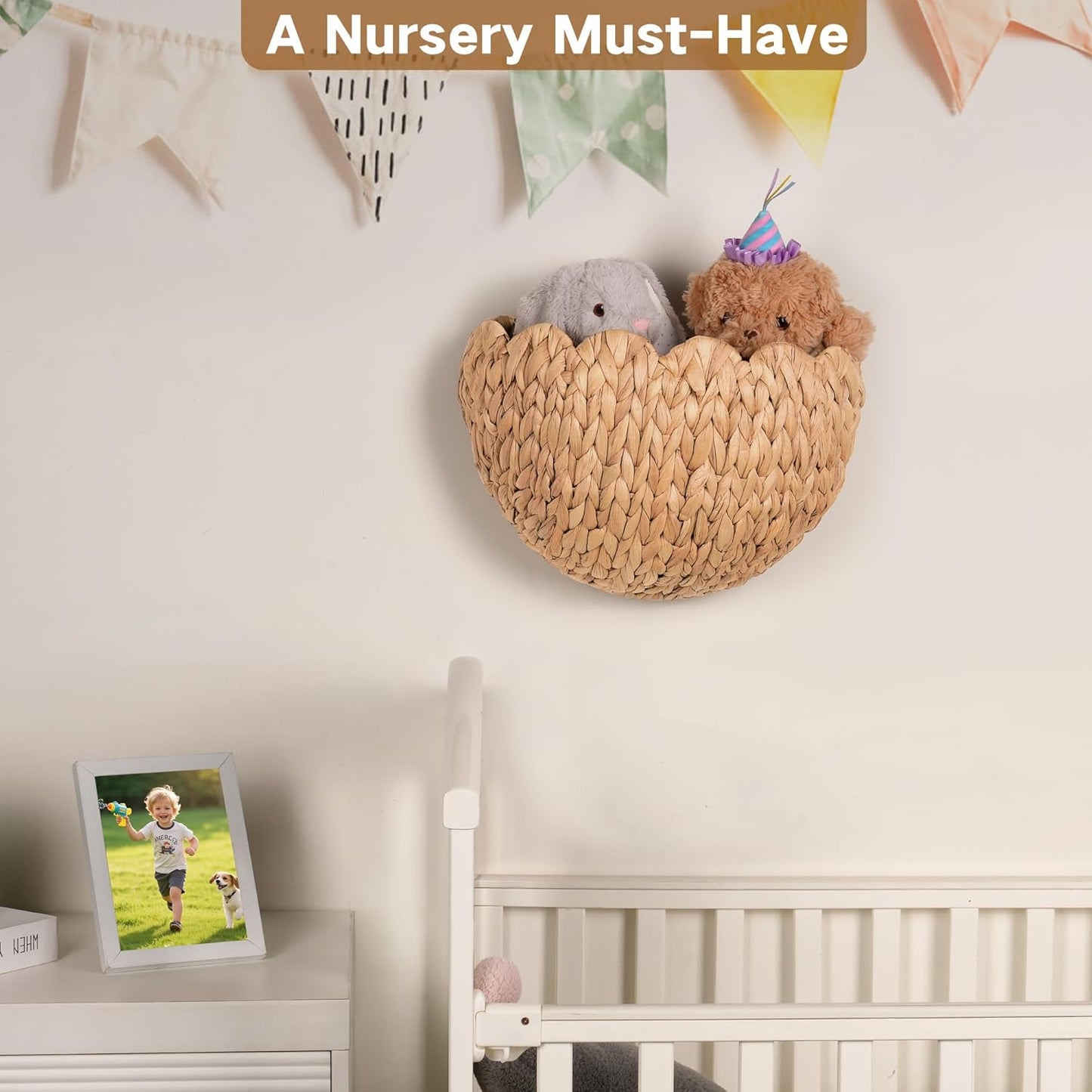 Wicker Wall Basket / Natural / Oval