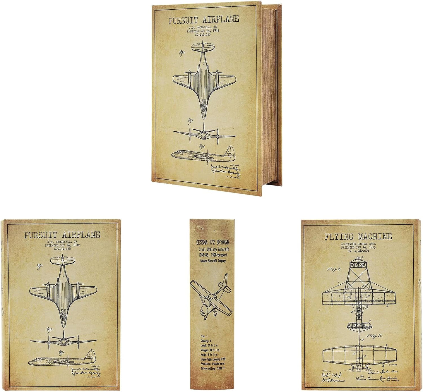 Faux Wood cover Storage for Hidden Jewelry / Aeroplane