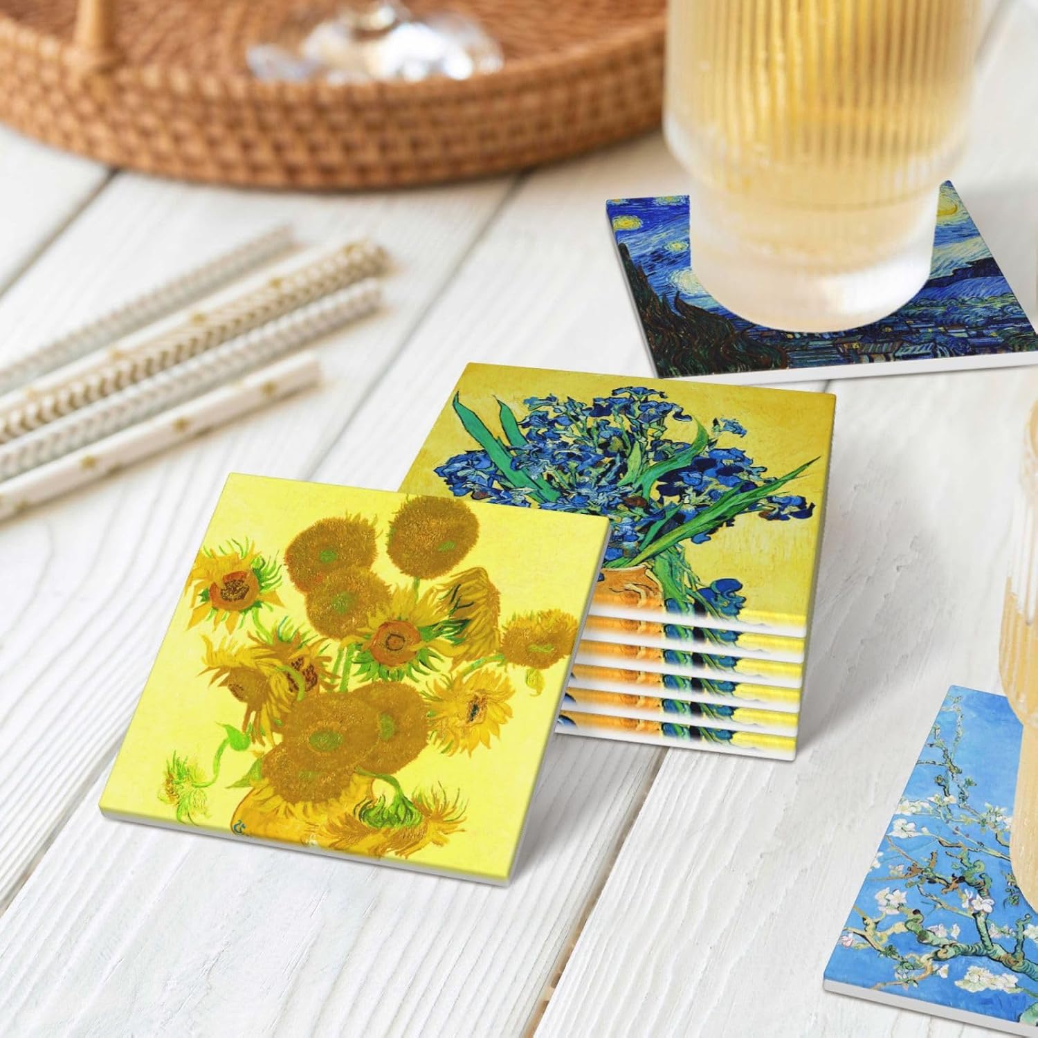 Cork Base and Metal / F07 - Van Gogh / Set of 6