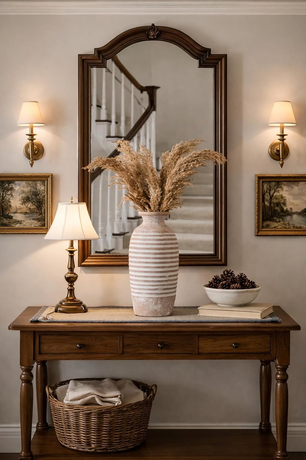 Large Ceramic Rustic Vase / Khaki / 14.4 / 14.4 Inch