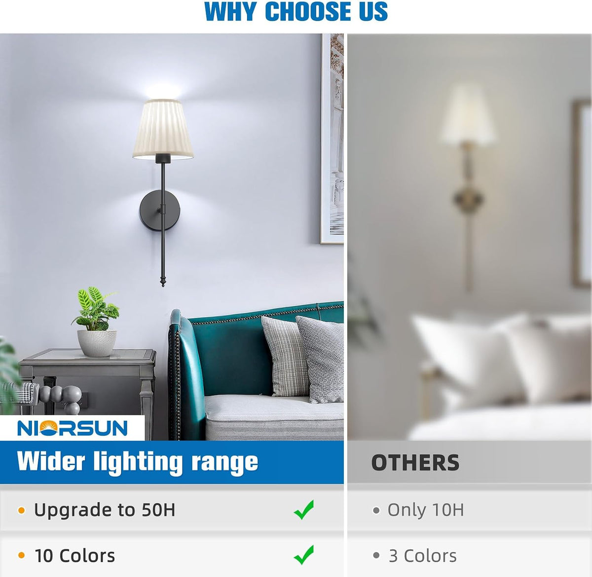 19.9 inch Battery Operated Wall Sconce Set of 2,Beige Black Rechargeable Wall Lights with 5200mAh Dimmable Bulbs and