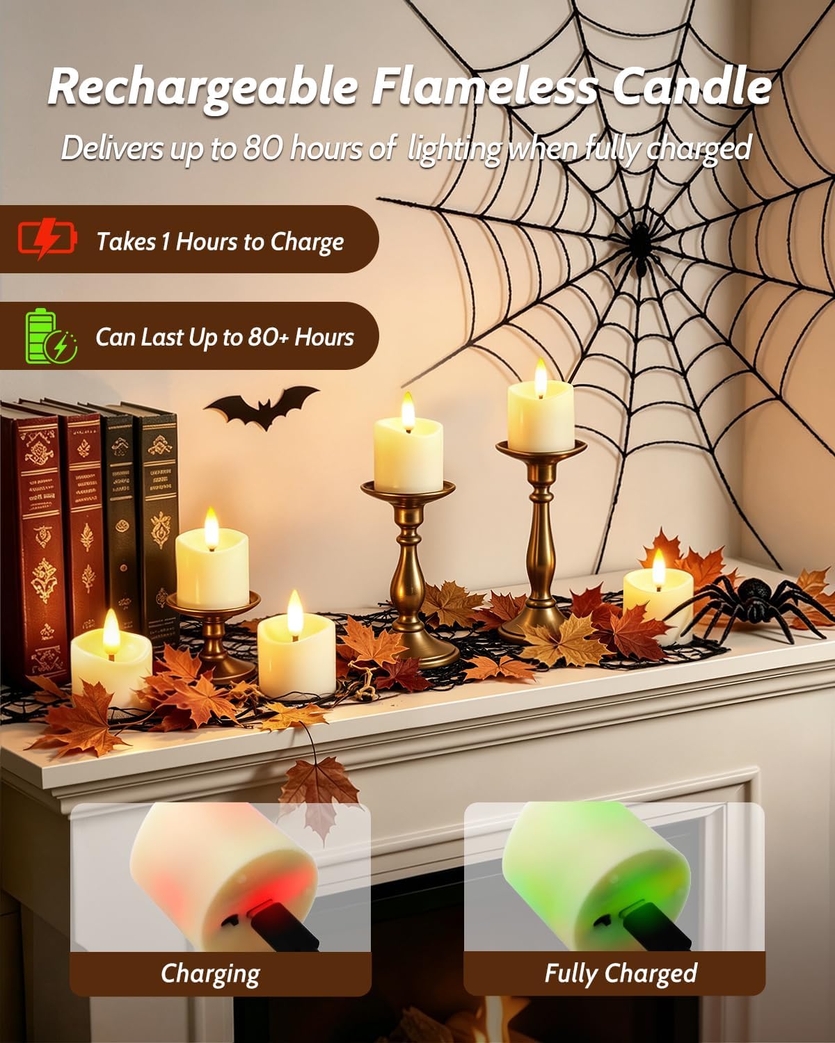 6 Pack Small Rechargeable Flameless Candles with Remote Timer | 1.5"x2" LED Tea Lights Votive Fake Candles Flickering