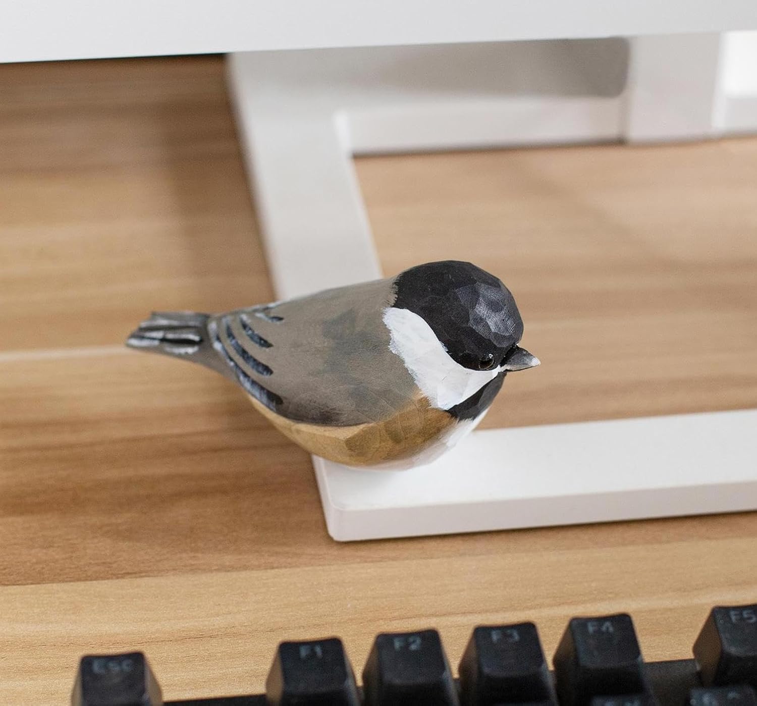 Handmade Bird Figurine / Black-capped Chickadee