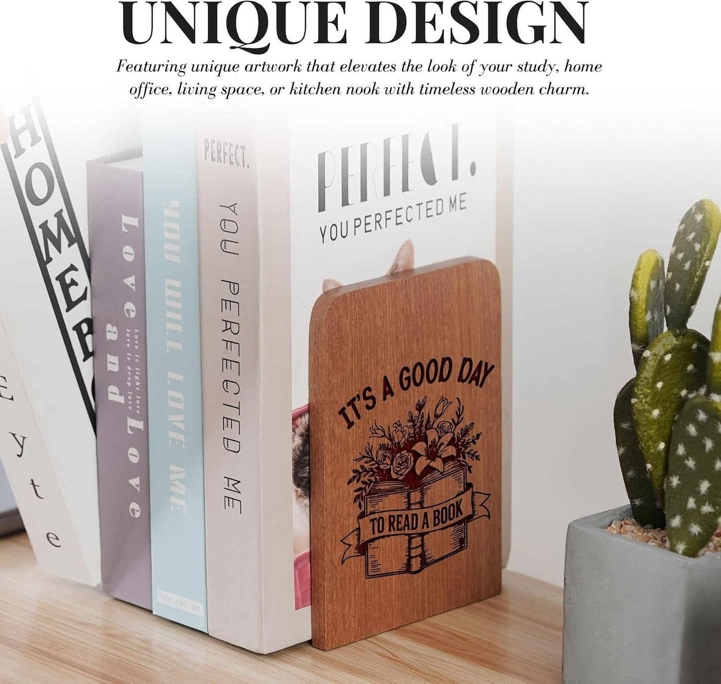 Heavy Duty Wooden Book Ends / Goodday