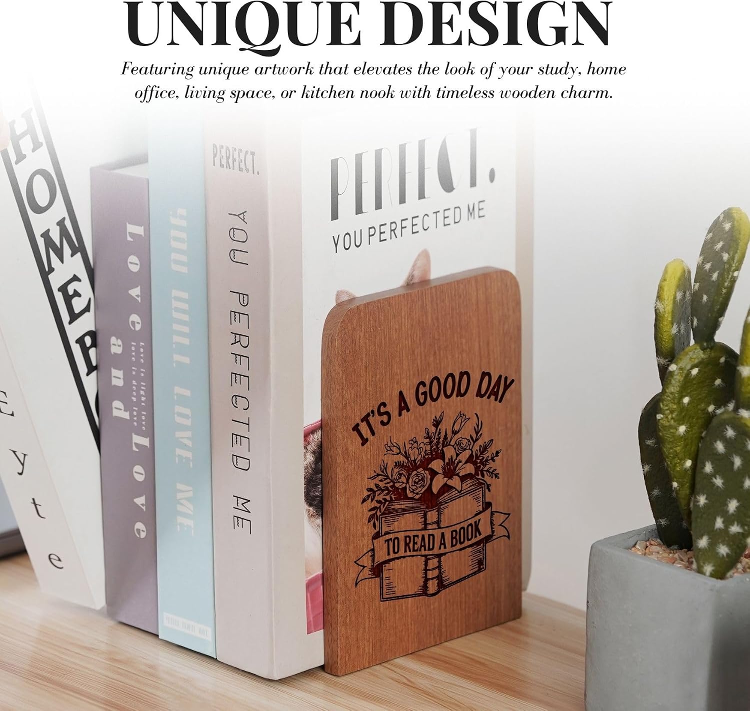 Heavy Duty Wooden Book Ends / Goodday