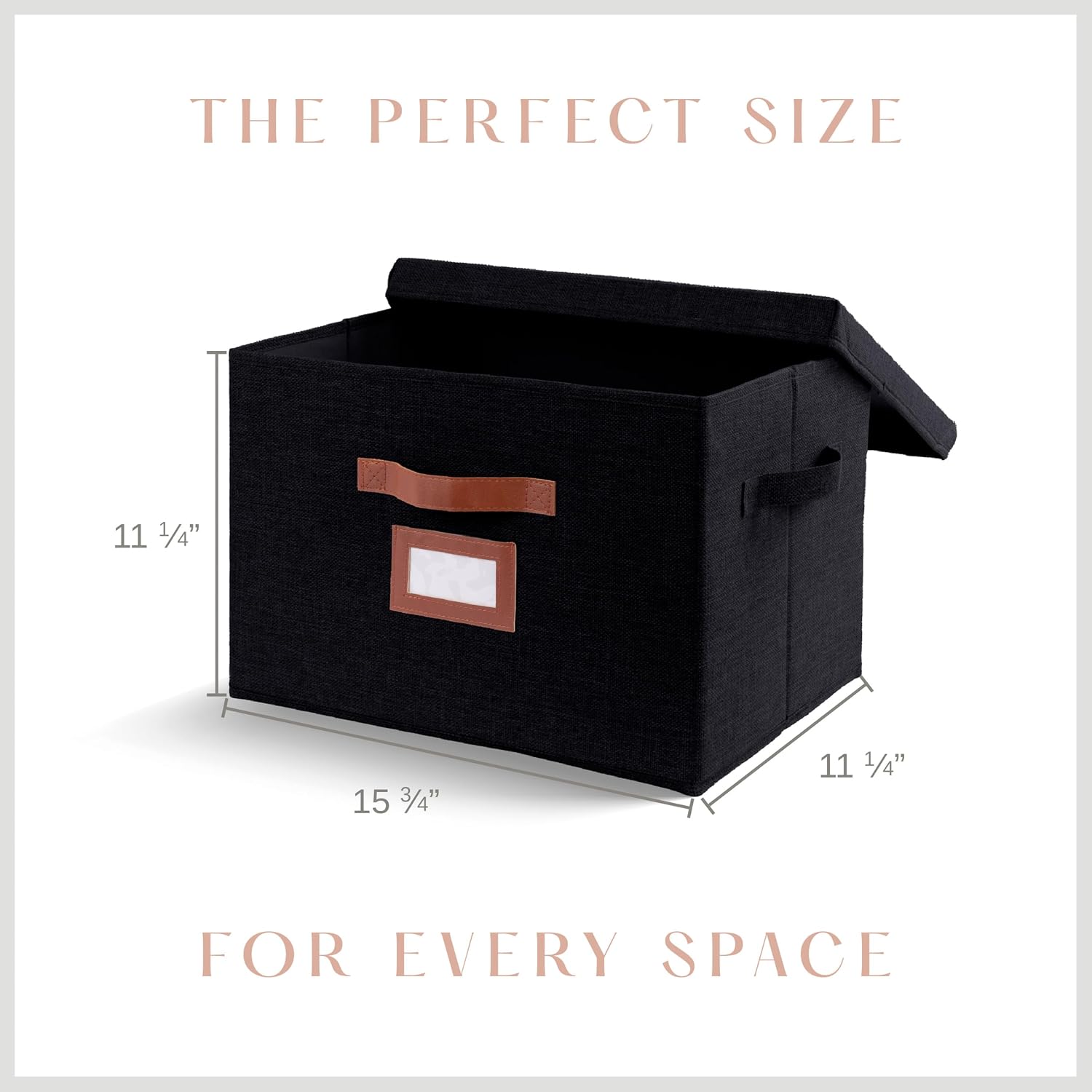 Label Holder / Decorative Bin / 15.75 x 11.25 x 11.25 / Set of 3