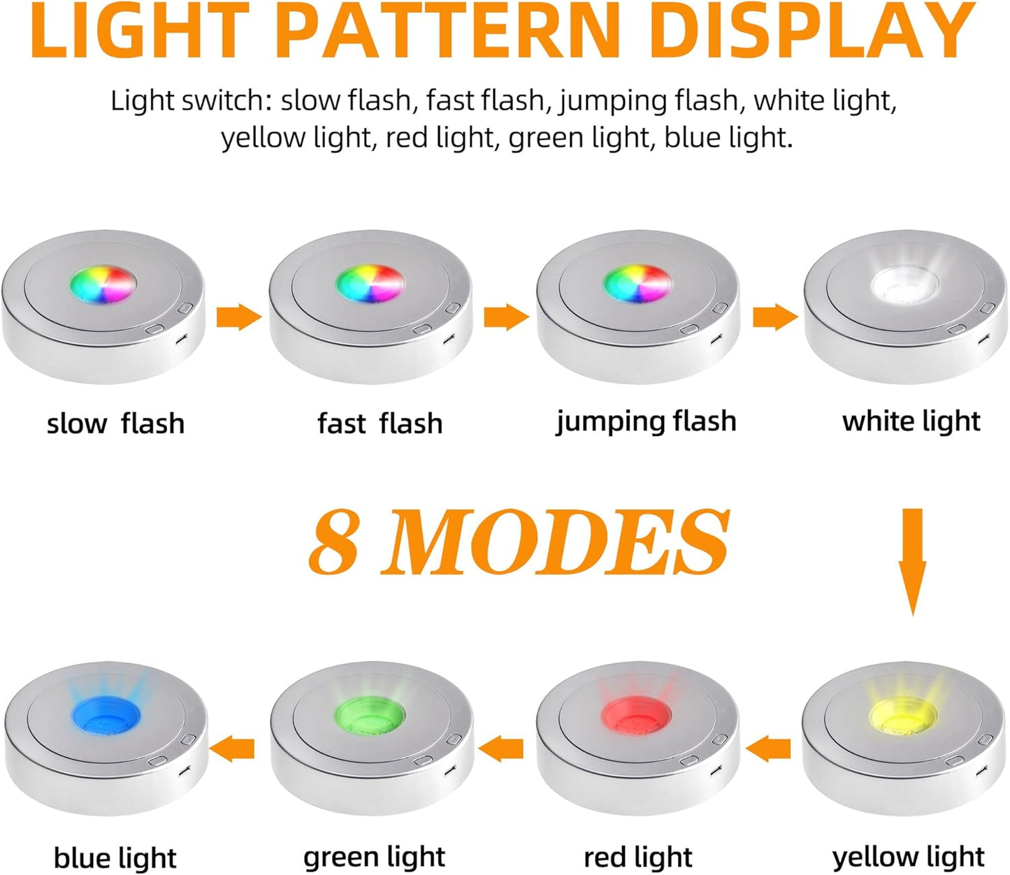 Rotating LED Display Base Colorful Light Crystal Display Base Stand / Silver