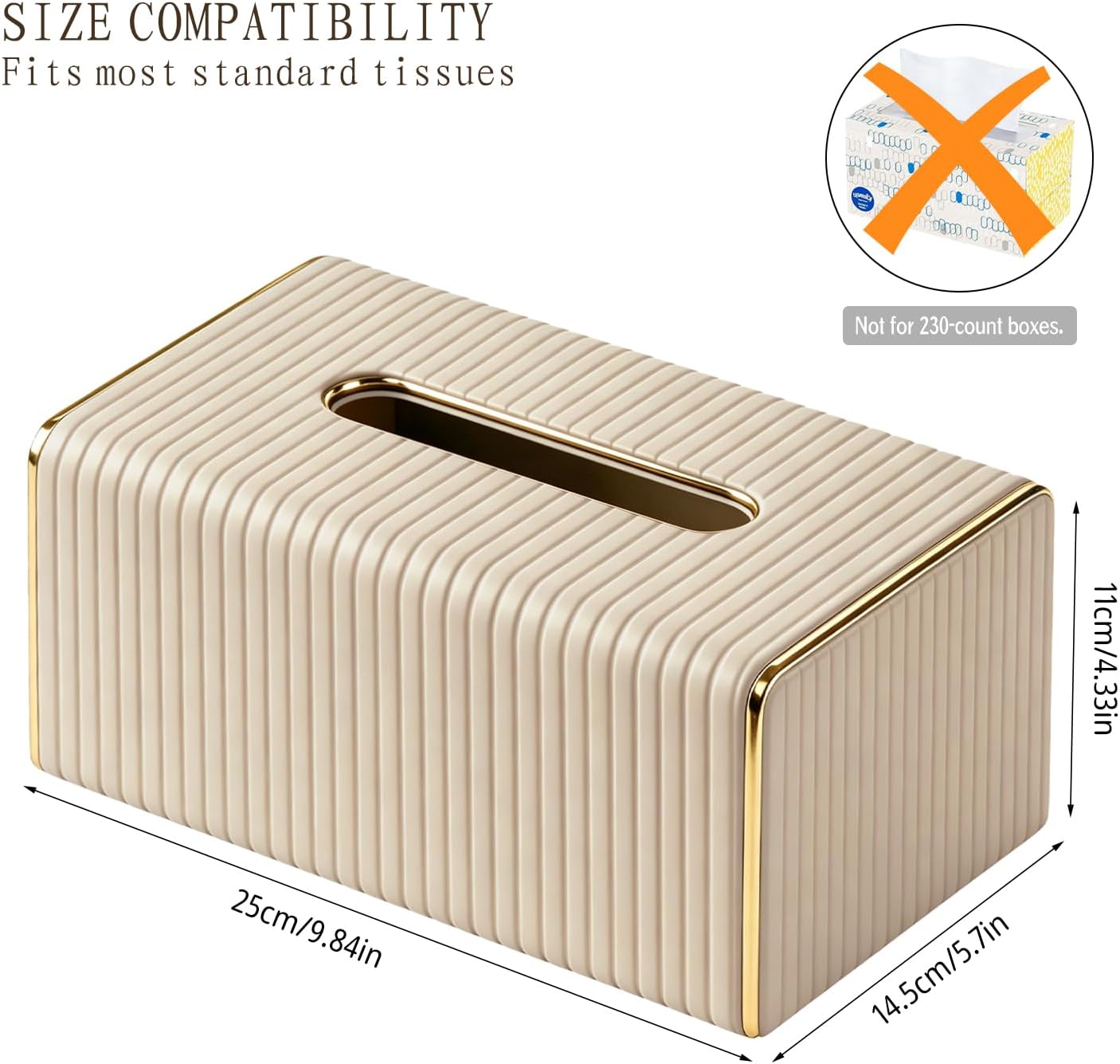 Tissues Holder / Apricot Tissue Box Cover / Beige / Rectangle