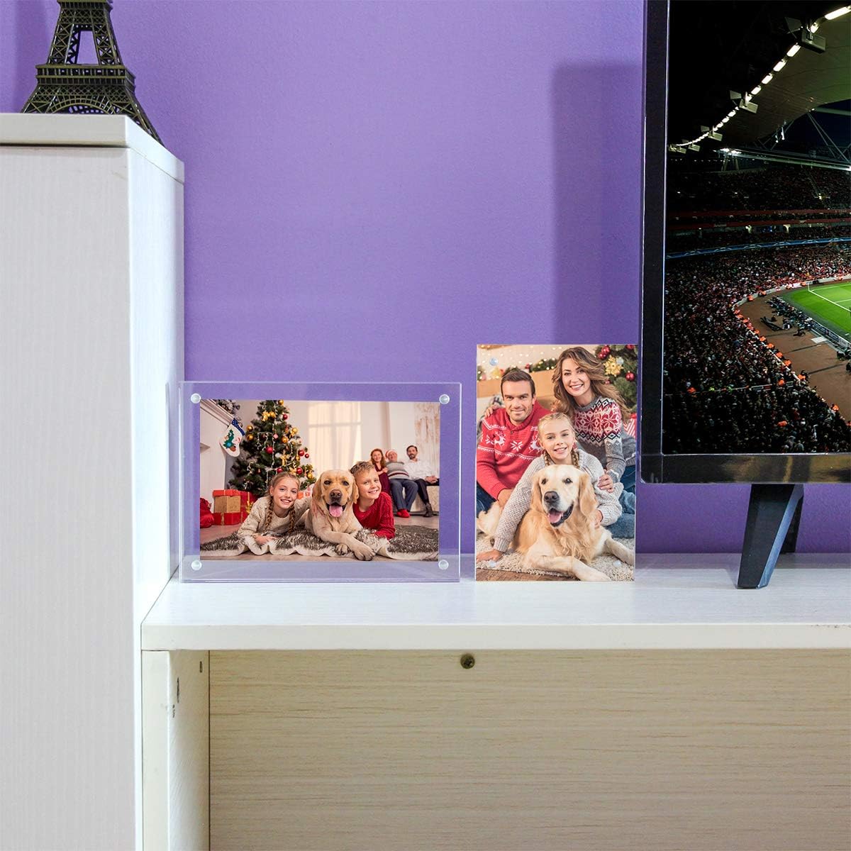 NIUBEE 5x7 Acrylic Picture Frame 3 Packs, Photo Frame 20% Thicker Block | Shatterproof &Safe, 95% High Transparency, UV