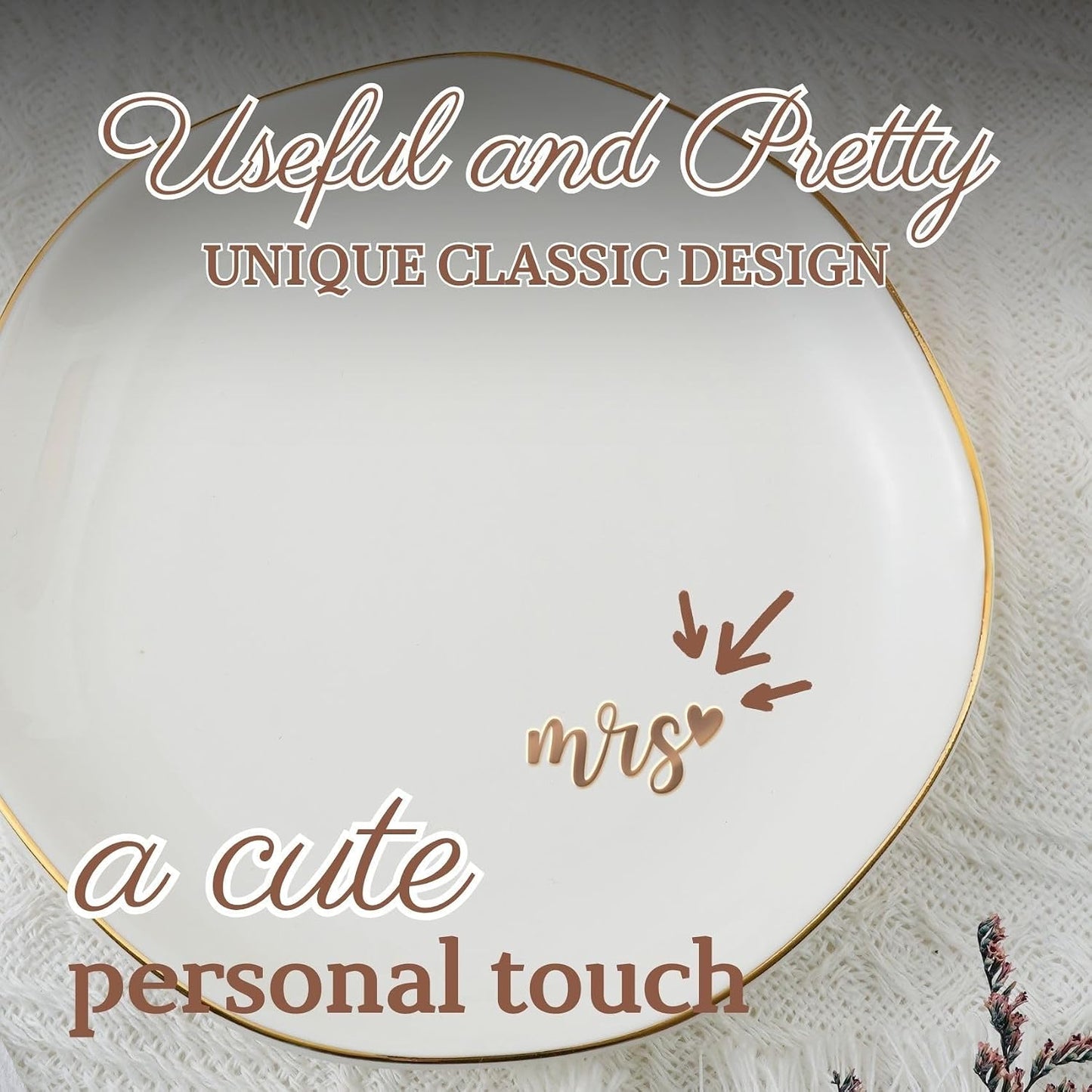 Engaged Gifts Ring Holder Dish / Mrs