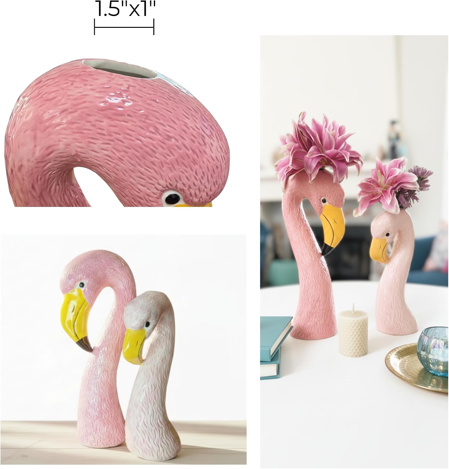 Ceramic Flamingo Vase Large / Pink