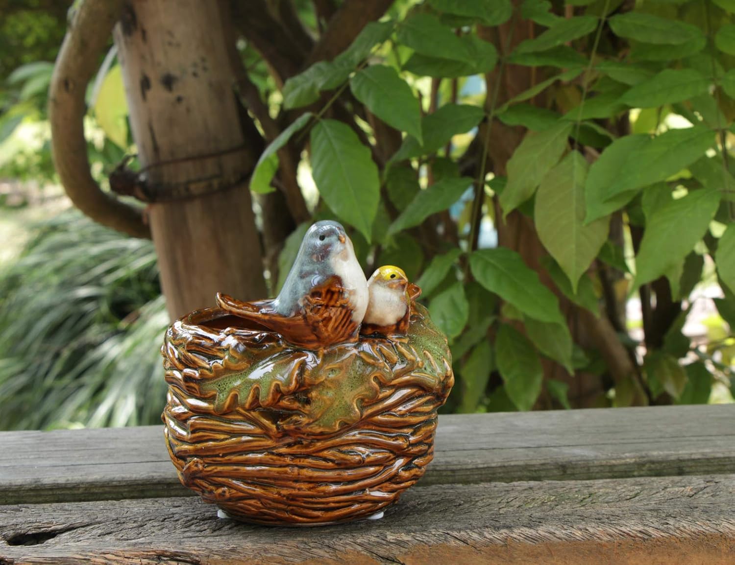 Handmade Ceramic Bird Nest Succulent Planter/Plant Pot Flower Pot Bonsai Home Garden Décor Birds