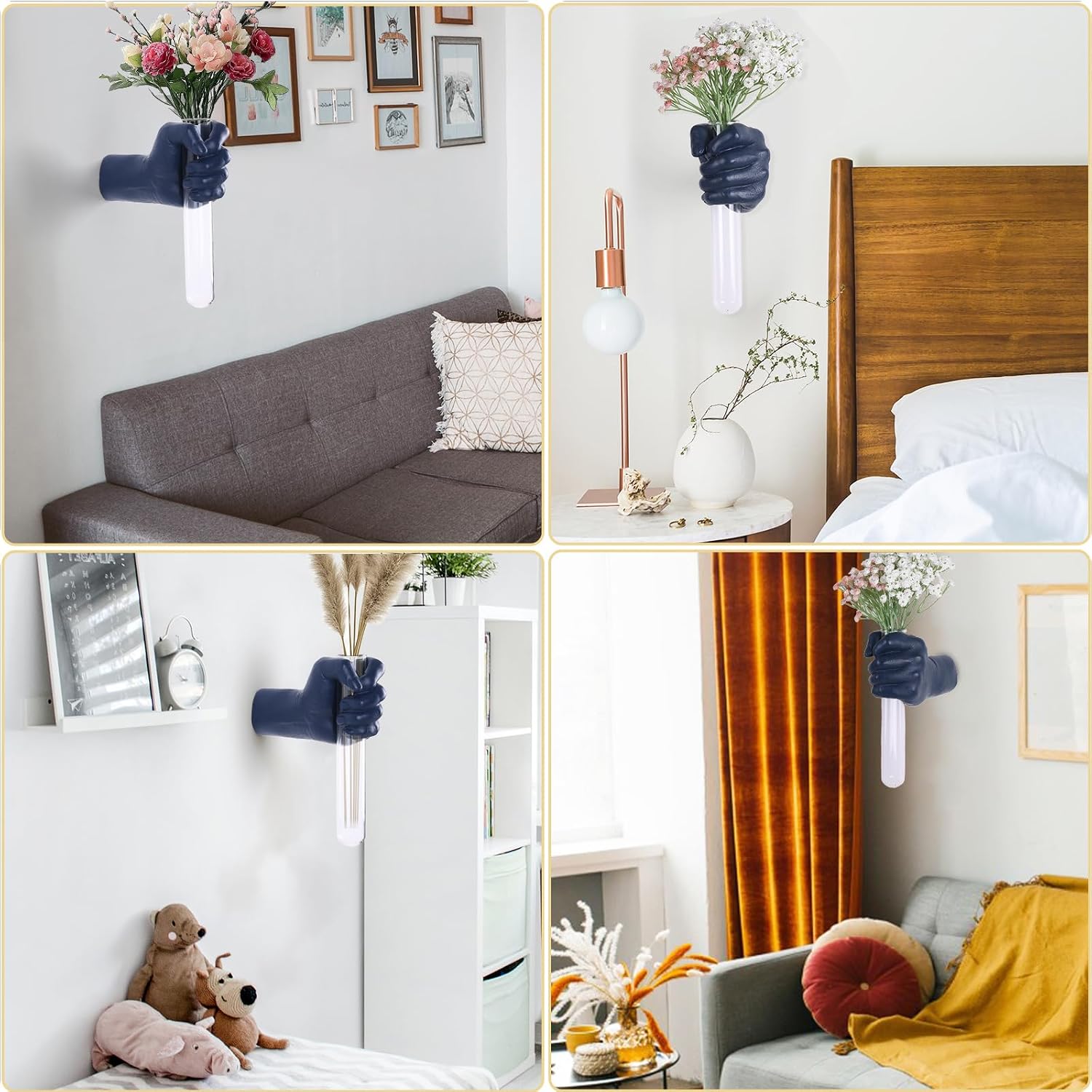 Hand Vase / Unique Wall Statue / Blue