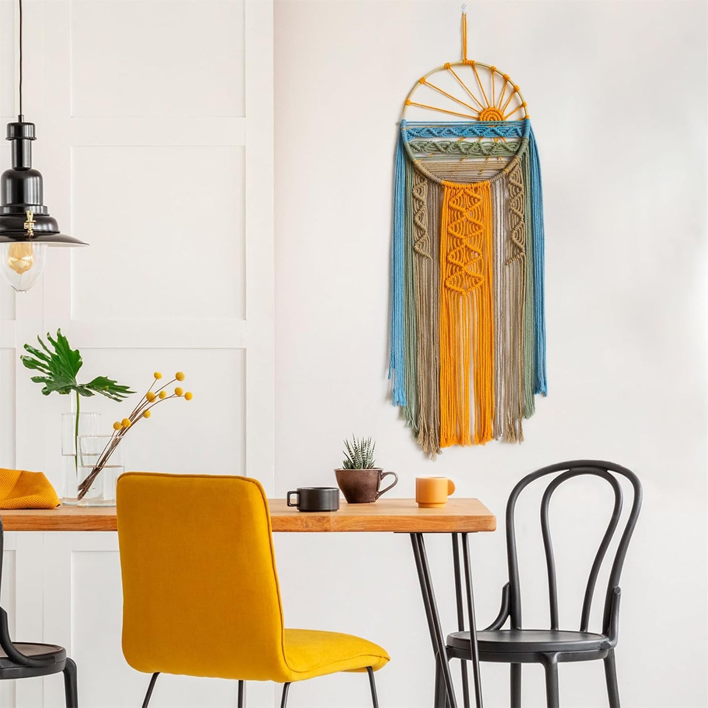 Macrame Wall Hanging Boho Macrame Wall Decor / Orange