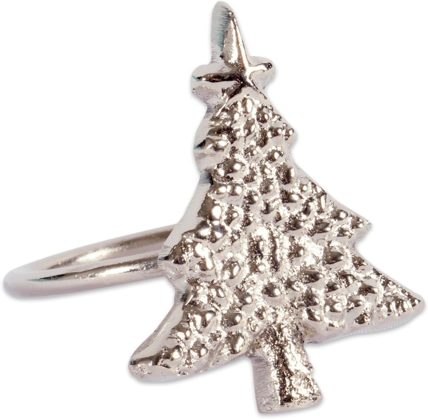 DII Christmas Thanksgiving Holiday Tabletop Décor Collection Decorative Napkin Ring Holder Set, 2" Diameter, Silver