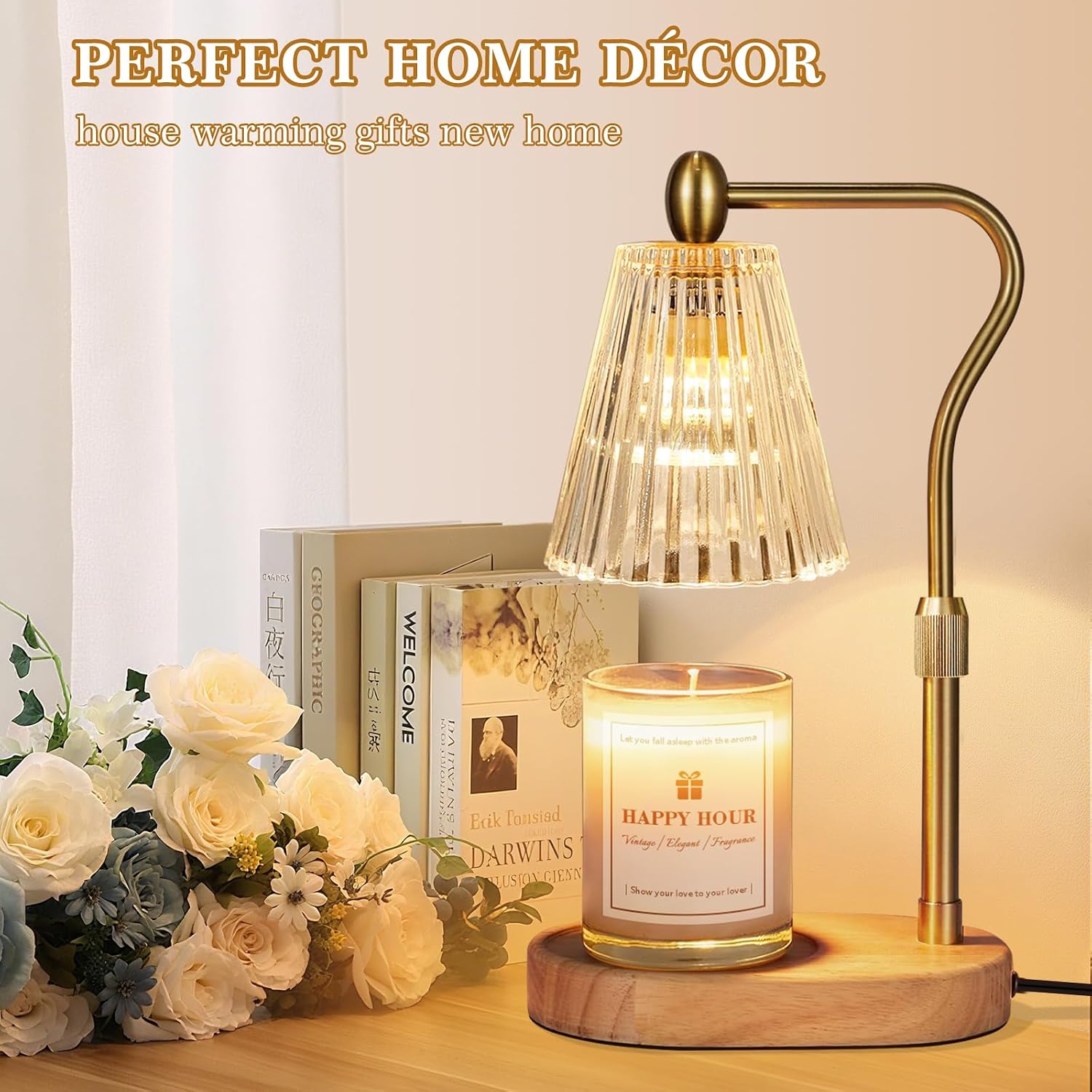 Imenlox Candle Warmer Lamp, with Timer and Dimmer, Adjustable Height, for Mom, Christmas Birthday Gifts for Women