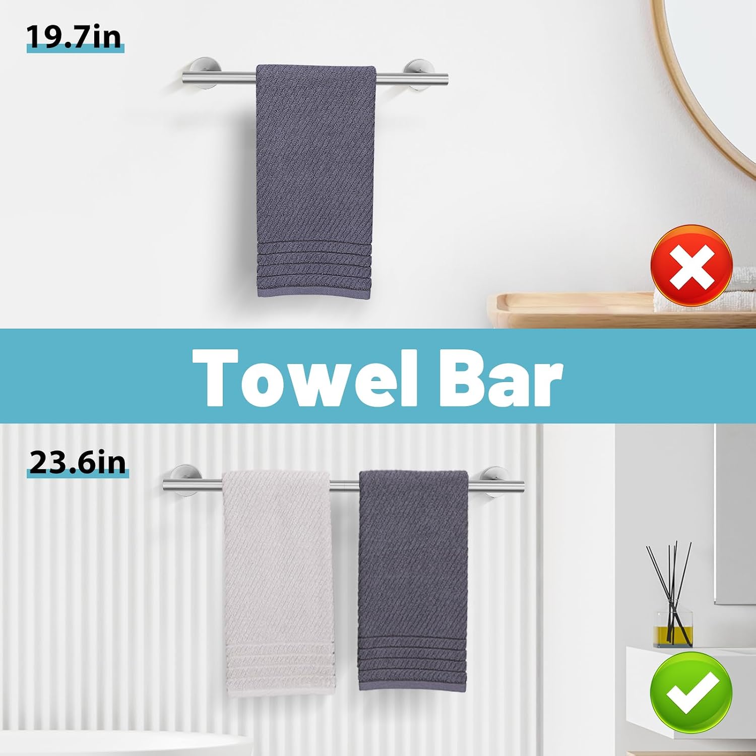 Brushed Nickel Bathroom Hardware Set, 6 Pieces Towel Bar Bathroom Accessories Set Toilet Paper Holder Towel Holder