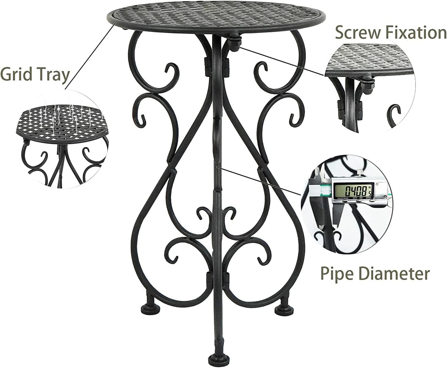 NAKUPE Metal Plant Stands 2 Pack, Heavy Duty Plant Pedestal 17" Tall, Single Flower Pot Holder for Indoor, Outdoor