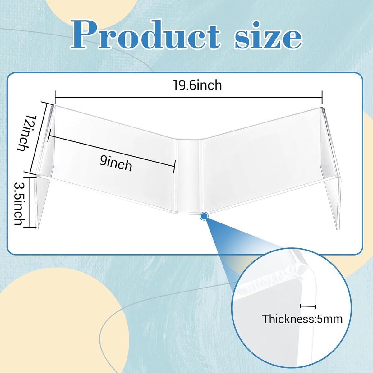 Sintuff Extra Large Acrylic Open Book Display Stand 19.63" W X 12" D X 3.5" H, Open Bookstand Holder for Display and