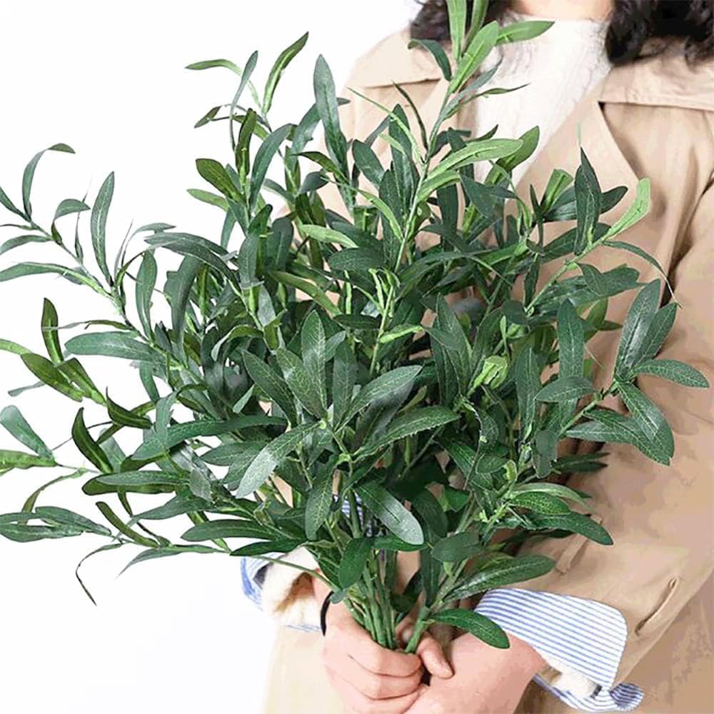 Olive Branches for Vases Artificial Plants Greenery Stems for Vases Olive Leaves / Green / Set of 5