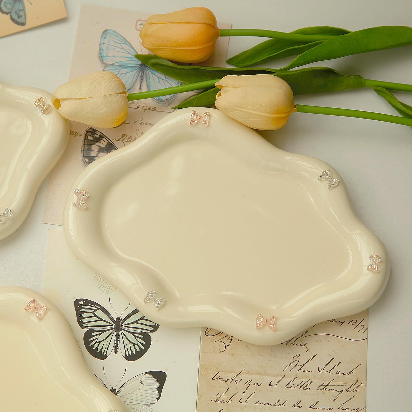Ring Dish Holder / Bow Cream
