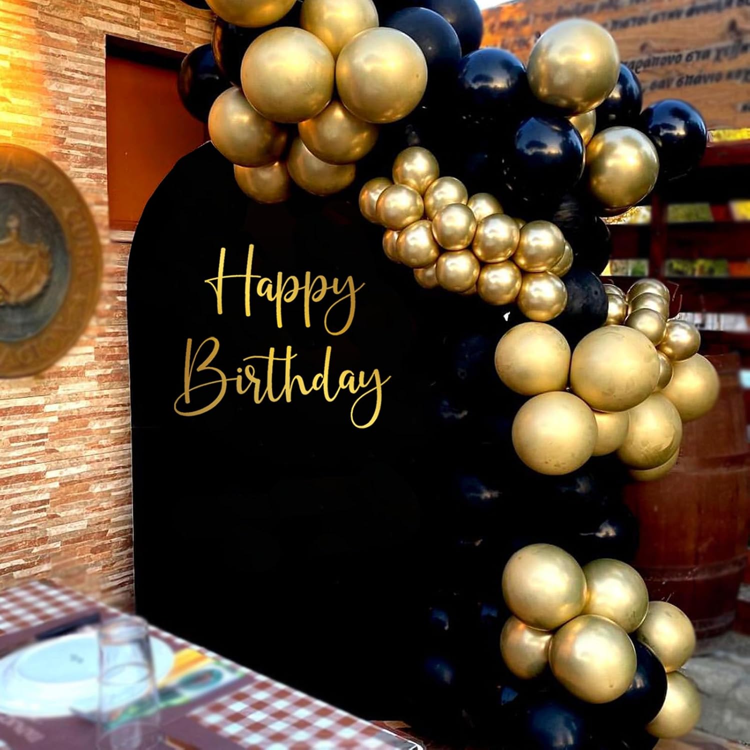 Gold Happy Birthday Party Decal for Women Men / Gold-hb
