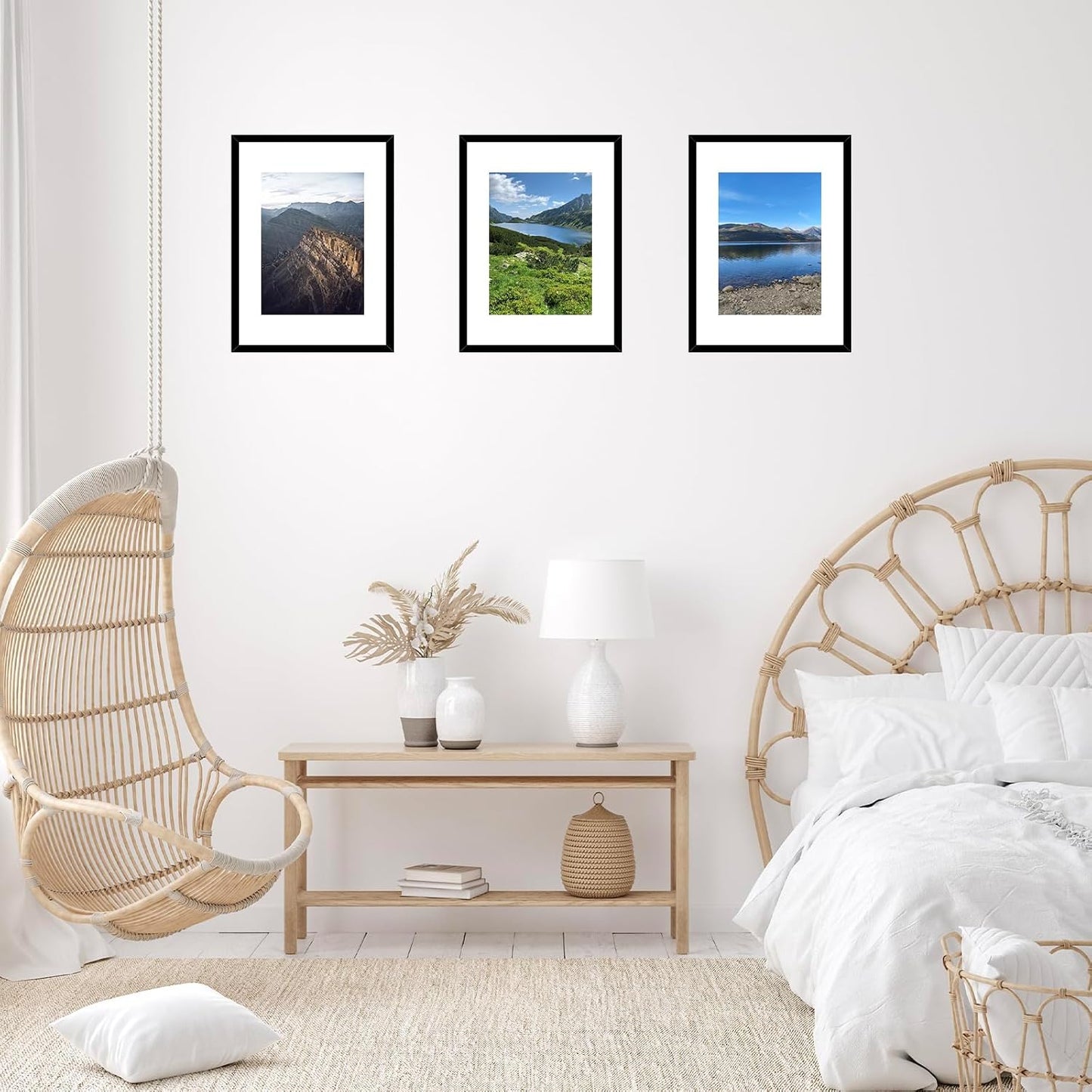 JCJMY 11.7x16.5 A3 Picture Frame Set of 4 Black with A4 Mat, Display Photo 8.3x11.7 with Mat or 11.7 x 16.5 Without
