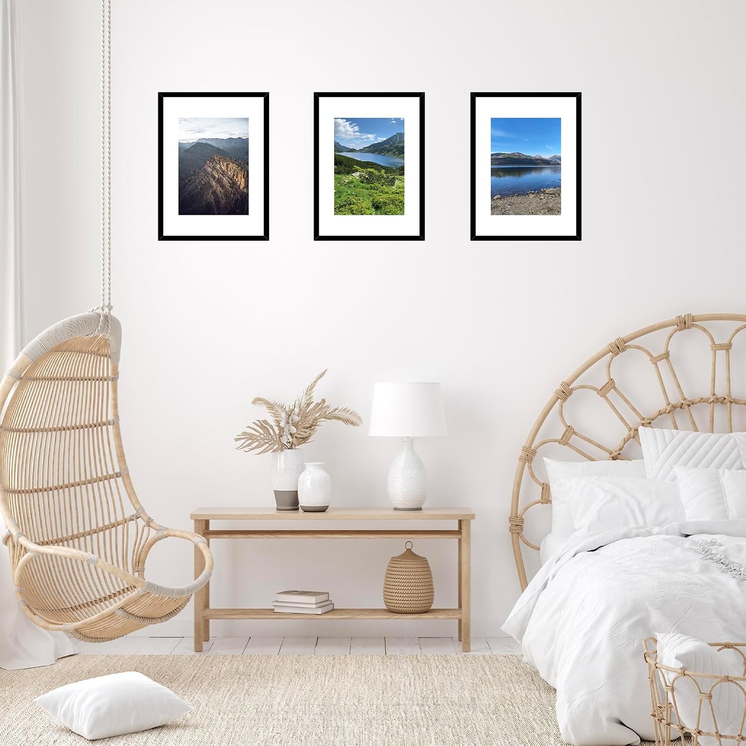 JCJMY 11.7x16.5 A3 Picture Frame Set of 4 Black with A4 Mat, Display Photo 8.3x11.7 with Mat or 11.7 x 16.5 Without