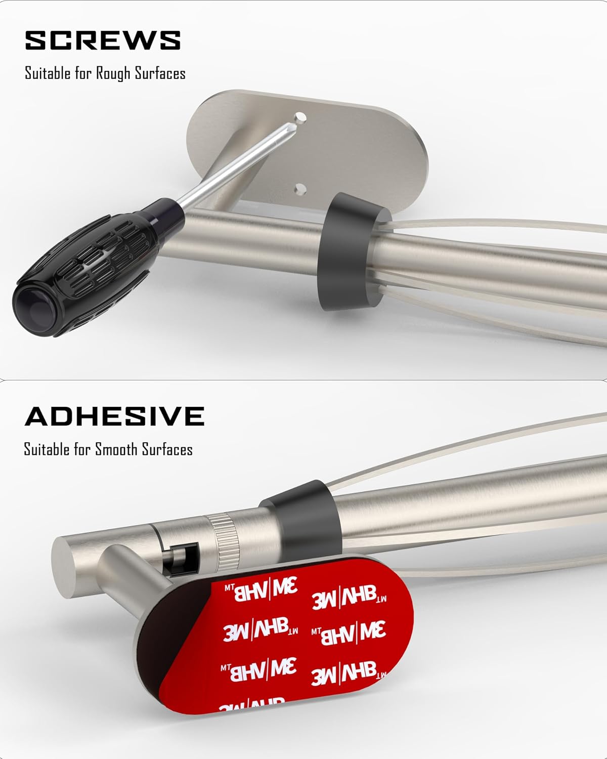 Paper Towel Holder Under Cabinet One Hand Operable, Silver | Round Base,Damping Effect, Drill Wall Mount or