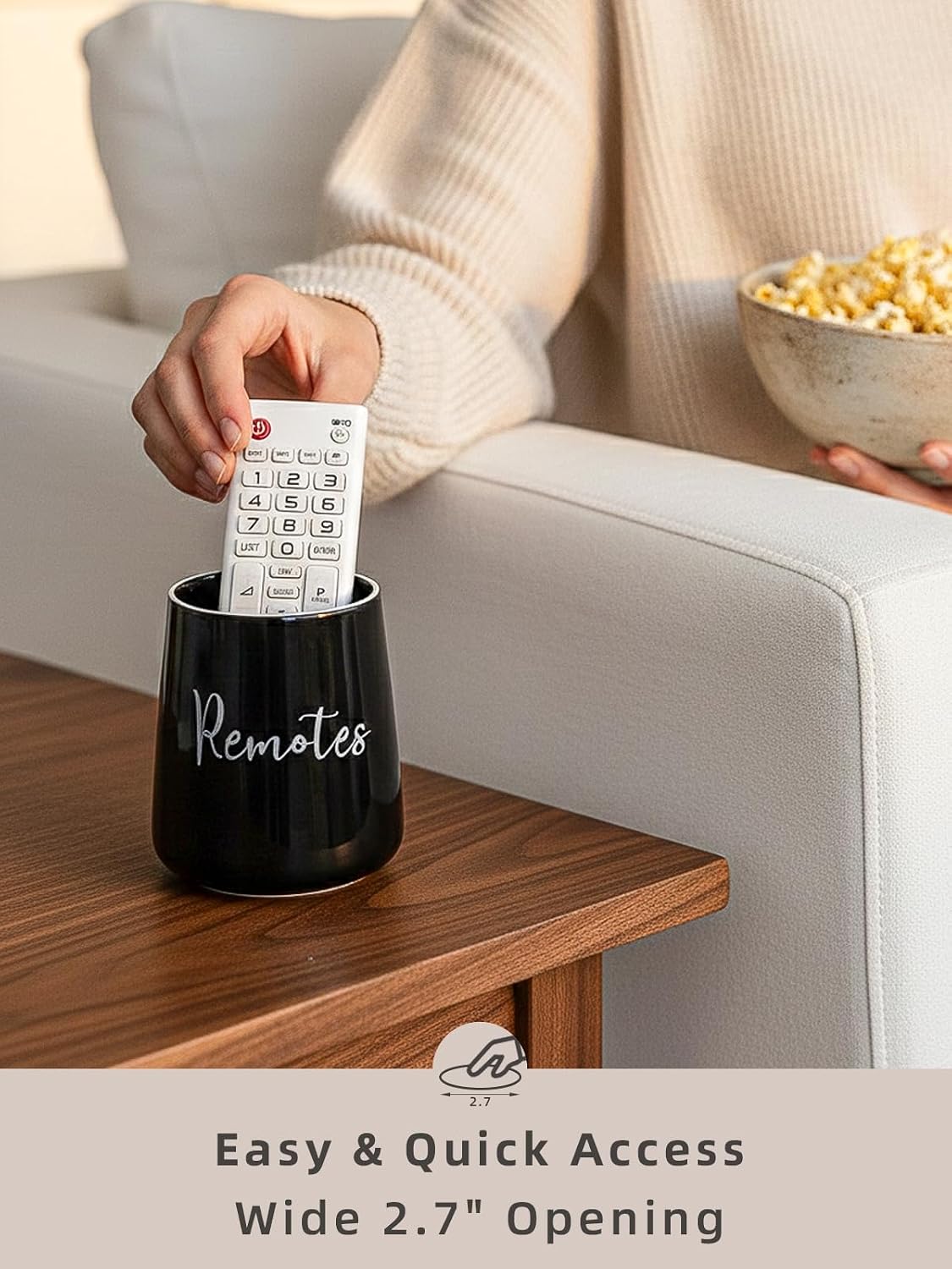 Ceramic Remote Control Holder / Black