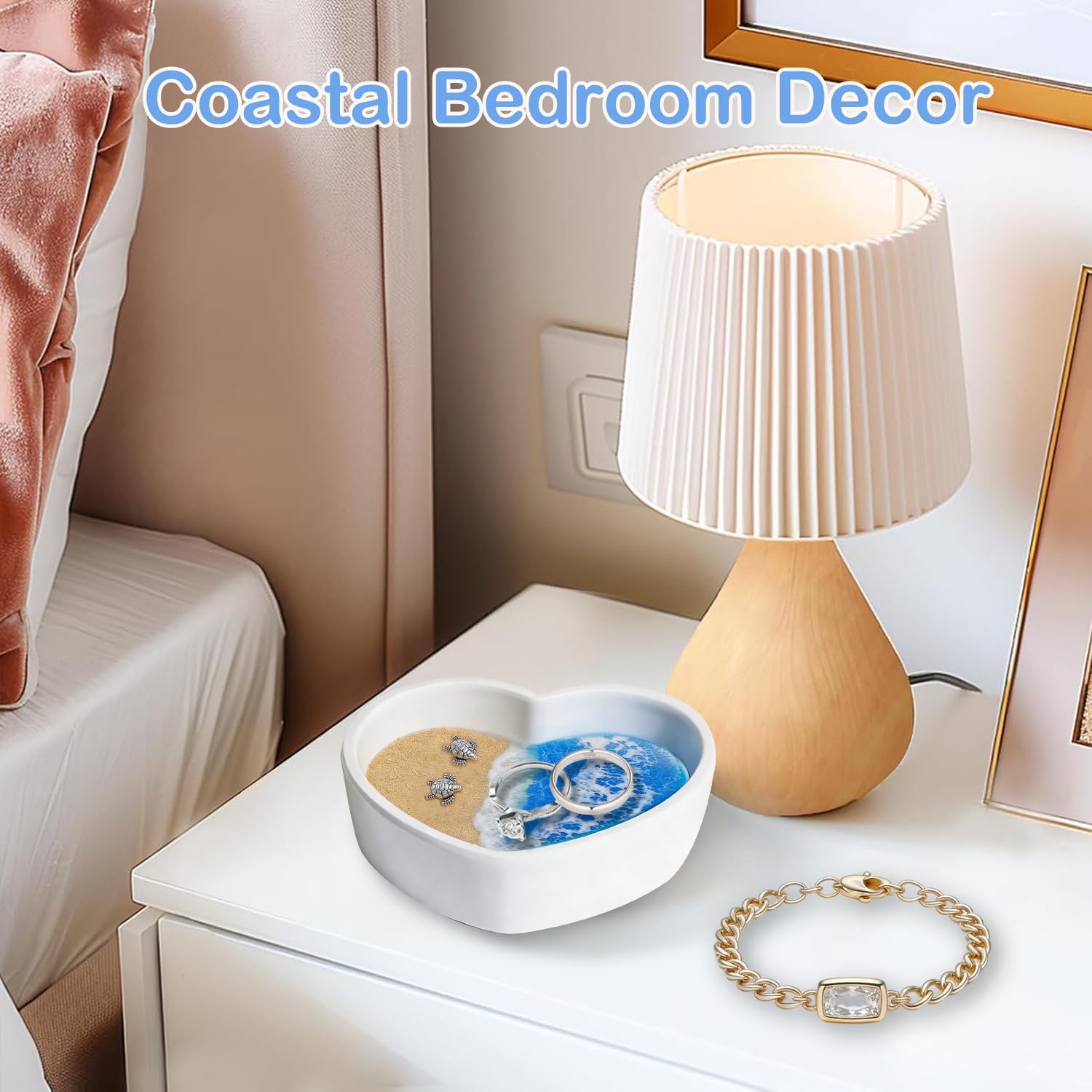 Coastal Jewelry Tray for Engagement & Wedding / Beach Ocean