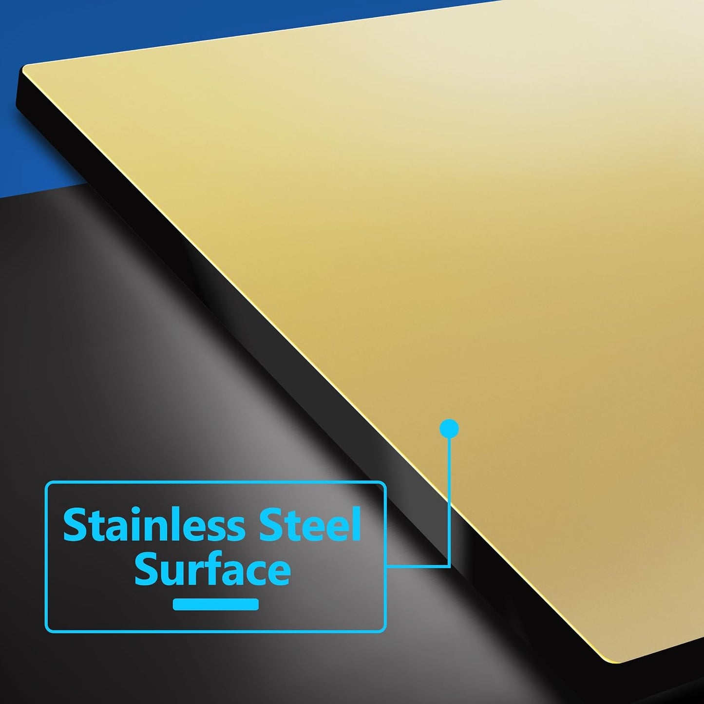 LIDER Double Blank Screwless Metal-Surface Wall Plate, Stainless Steel | Mid-Size 2-Gang 4.88” X 4.92”, Temperature And