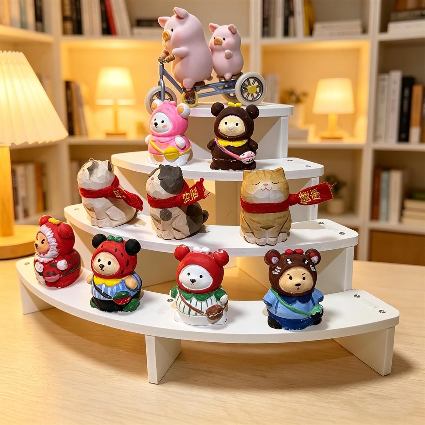 Tier Corner Shelf Display Riser for Figurines / Set of 2