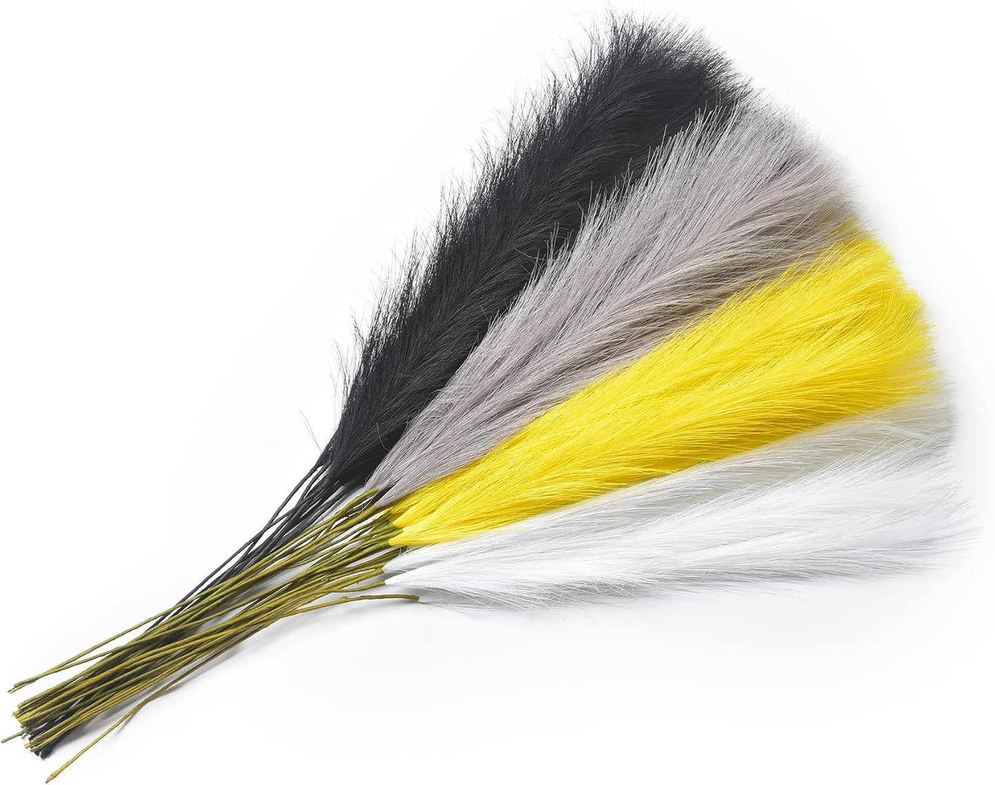 Faux Pampas Grass Bouquets Artificial Pampas Fake Pampas Flower / Yellow / 23 Inch / Set of 16