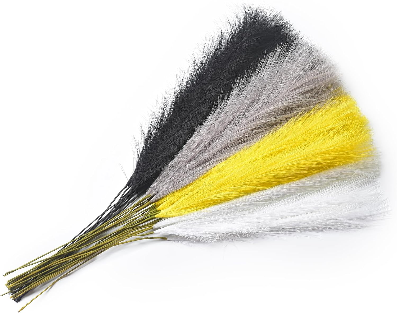 Faux Pampas Grass Bouquets Artificial Pampas Fake Pampas Flower / Yellow / 23 Inch / Set of 16