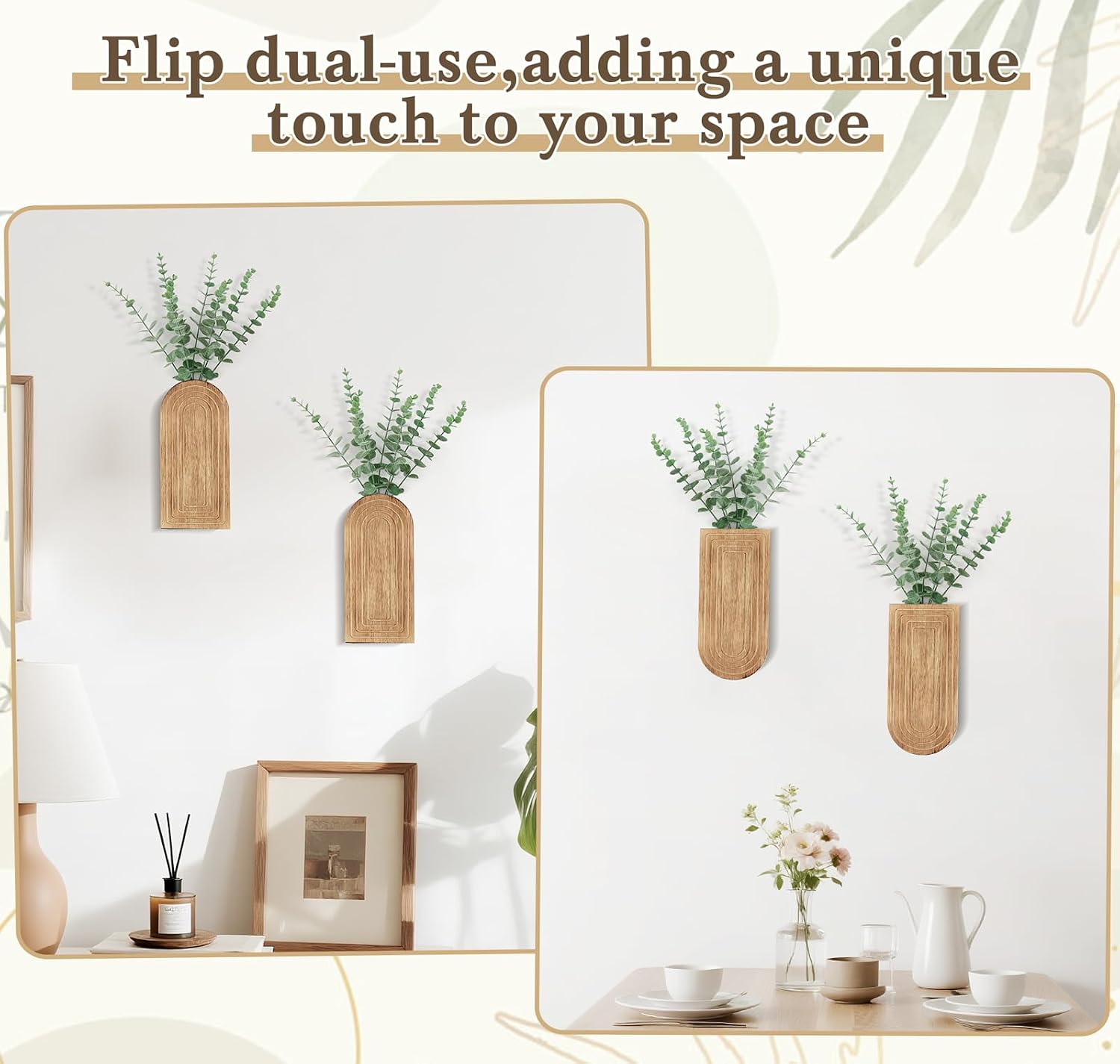 Wood Wall Planter Vase / Nurtal / Set of 2
