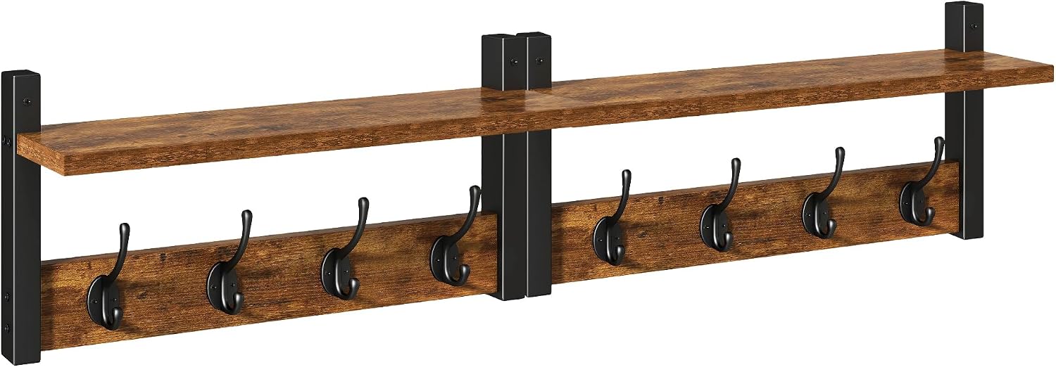 8 Hooks / Coat Hooks / Rustic Brown / 31.5 / Set of 2