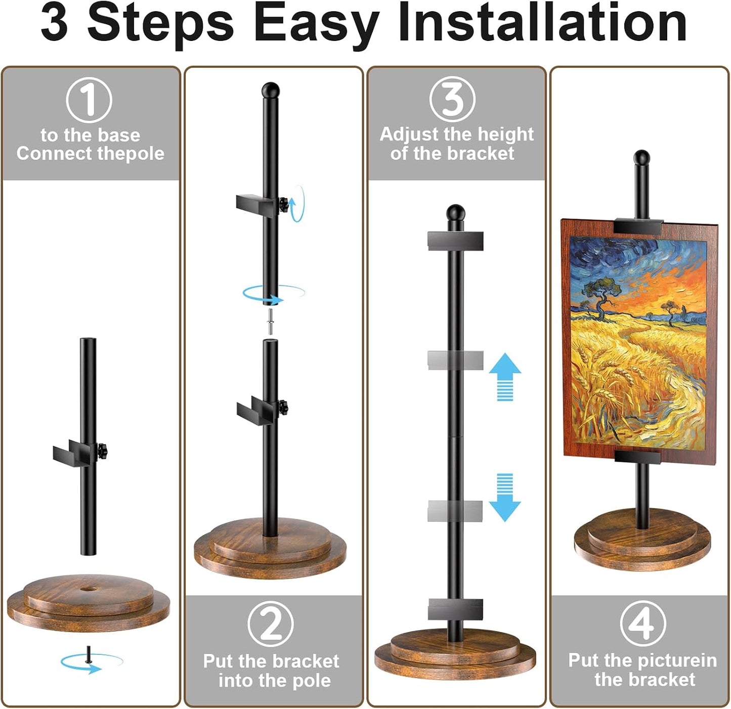 Adjustable Tabletop Easel Stand / Black