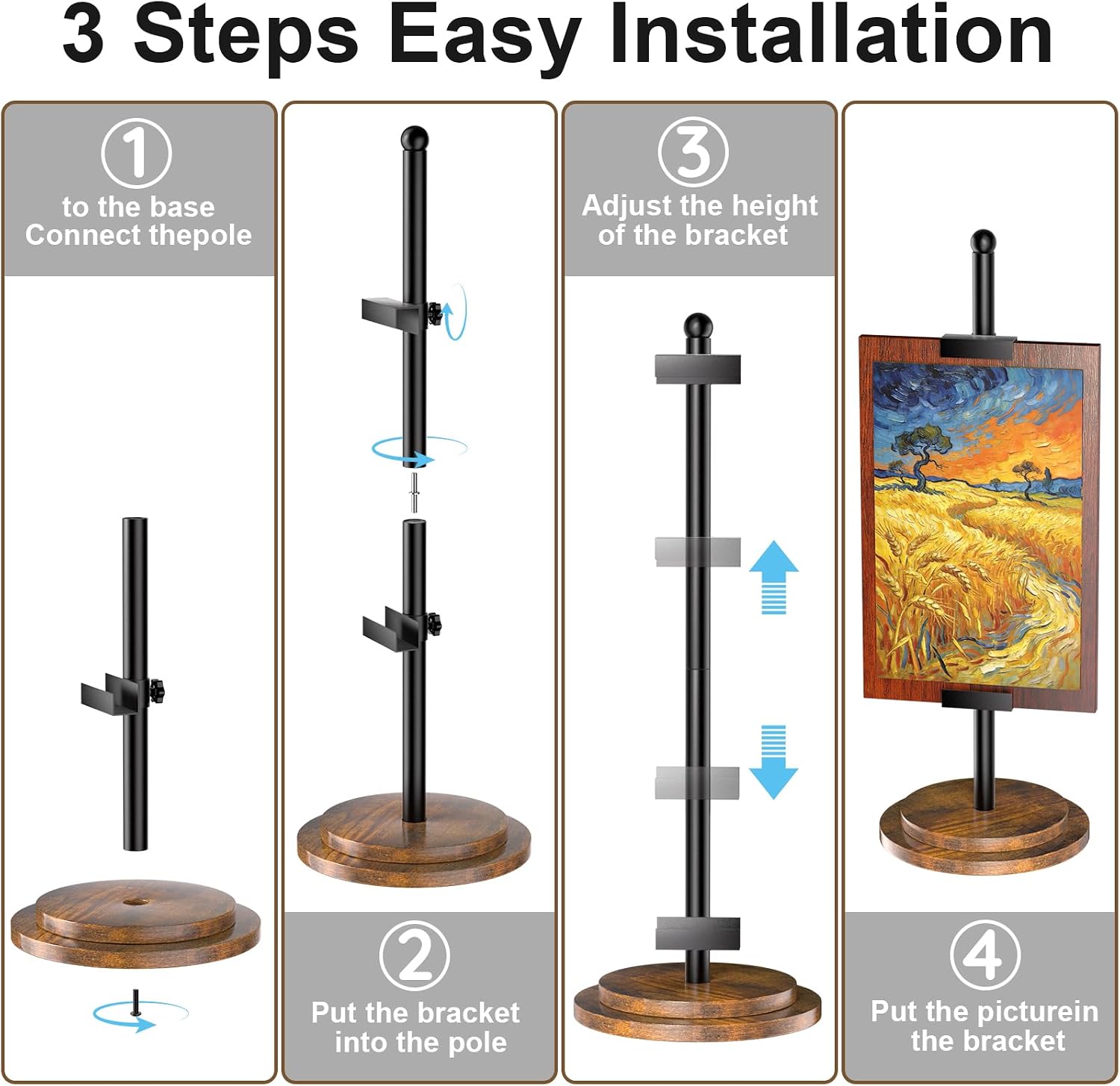 Adjustable Tabletop Easel Stand / Black