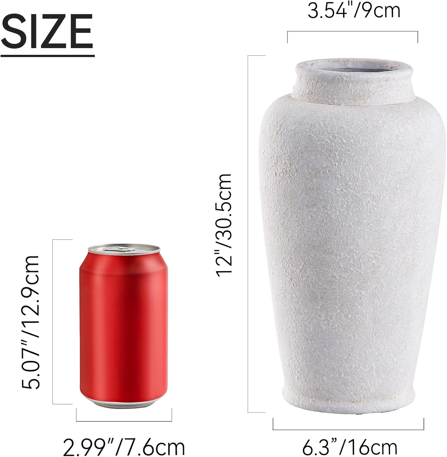 Ceramic Large Vase / 12"- W