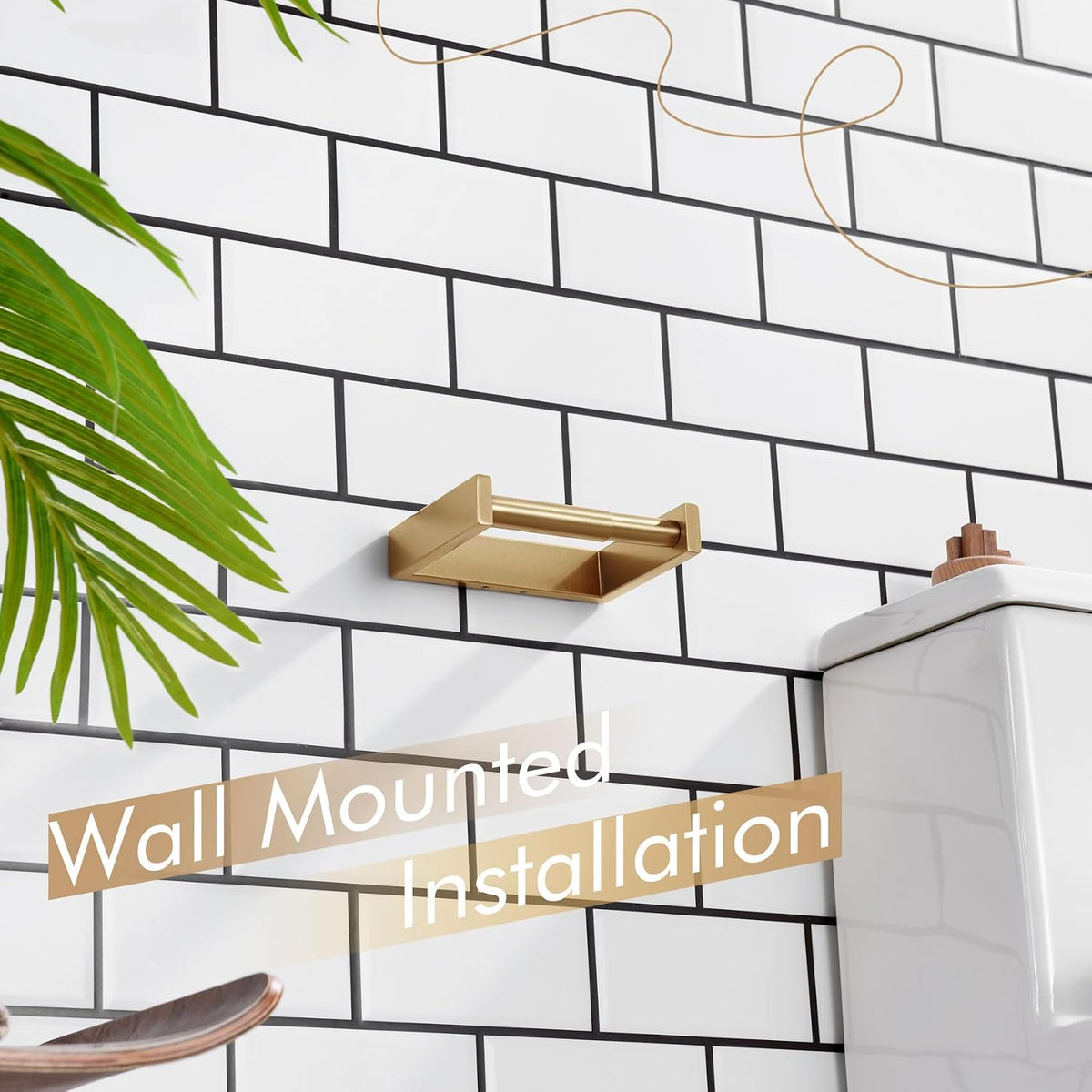KOKOSIRI Toilet Paper Holder Spring Loaded Bathroom Toilet Roll Holder Wall Mount Champagne Bronze Stainless Steel
