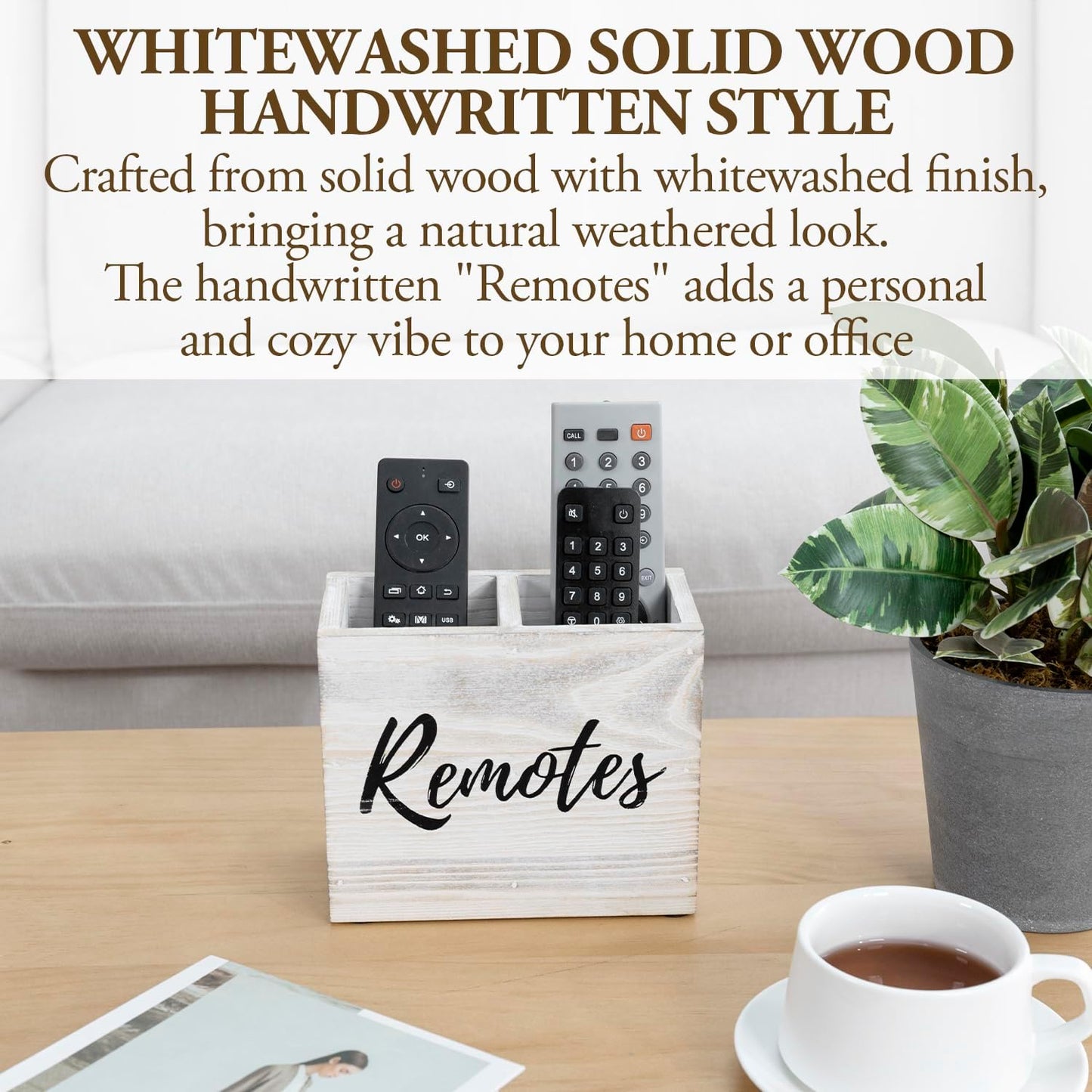 TV Remote Control Holder Organizer / Whitewashed
