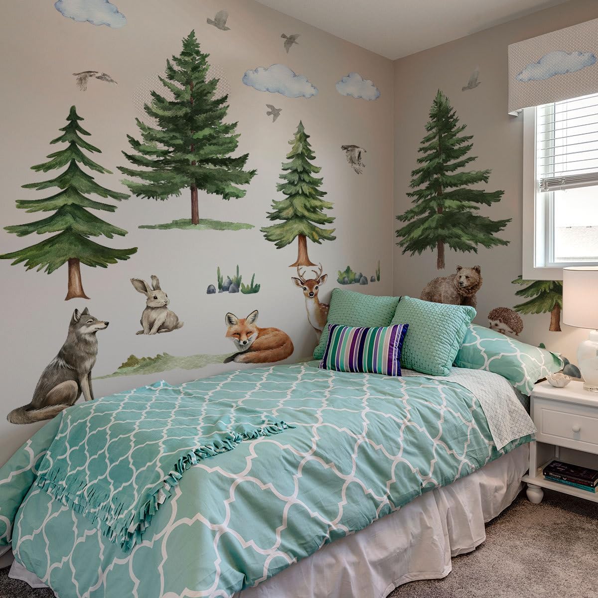 Forest Wall Decals Large Woodland Mountain Pine Tree